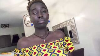 Crystal, the experienced ebony MILF begs for rough sex and swallows cum while forgetting her life at home