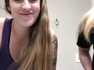 2 legal age teenagers flashing large bumpers on periscope